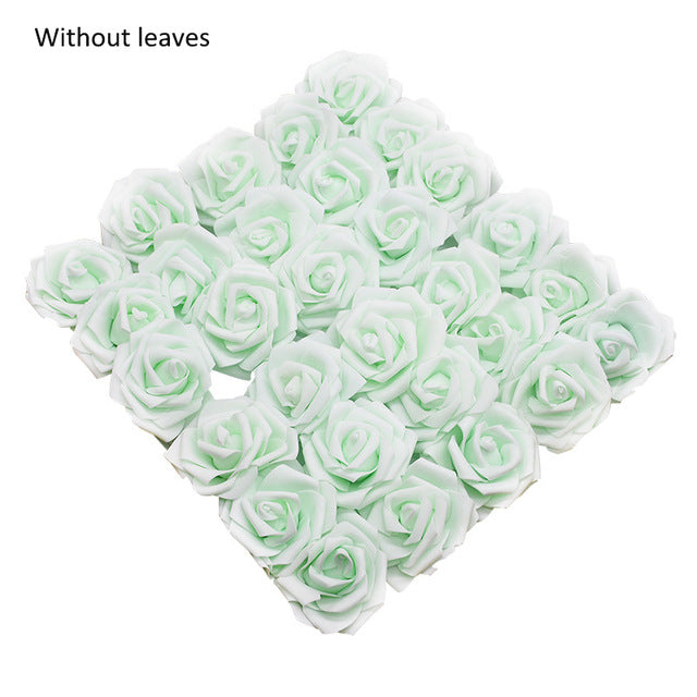 10/20/30 Heads 8CM Artificial PE Foam Rose Flowers Bride Bouquet Flower For Wedding Party Decorative Scrapbooking DIY Flower