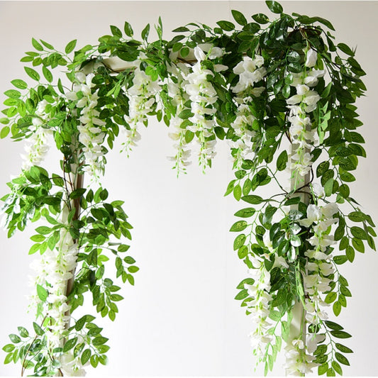 Wedding Arch Artificial Flower Decoration Fake Plant Wisteria Artificial Flower Vine Garland Wall Hanging Ivy Home Decor Leaves
