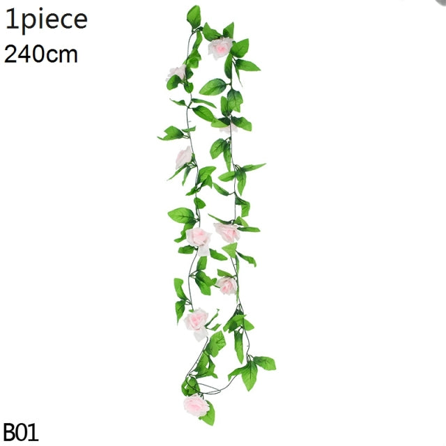 Wedding Arch Artificial Flower Decoration Fake Plant Wisteria Artificial Flower Vine Garland Wall Hanging Ivy Home Decor Leaves