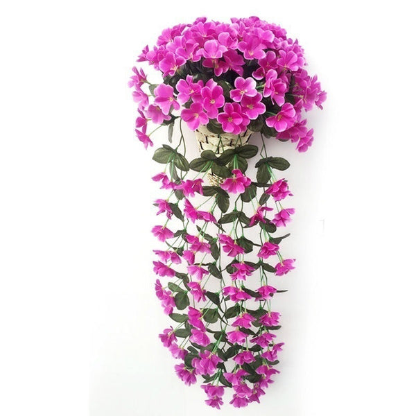 5 Petals Orchid Fake Flower Party Decoration Simulation Artificial Flower Wedding Christmas Garden Wall Hanging Basket Flower
