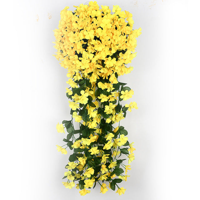 5 Petals Orchid Fake Flower Party Decoration Simulation Artificial Flower Wedding Christmas Garden Wall Hanging Basket Flower