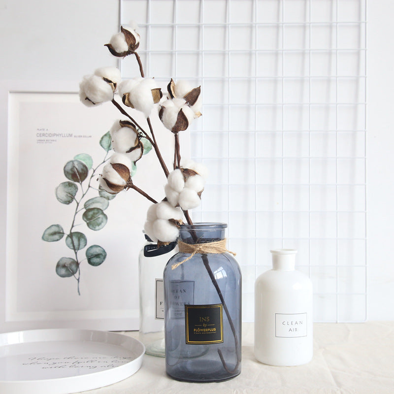 1Pc Naturally Dried Cotton Flowers Artificial Plants Floral Branch For Diy Wedding Party Decoration Home Cotton Garland Decor