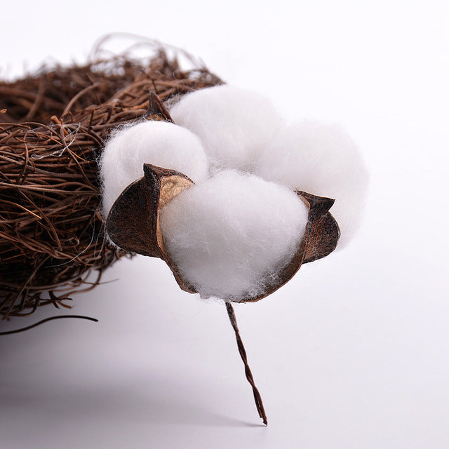 1Pc Naturally Dried Cotton Flowers Artificial Plants Floral Branch For Diy Wedding Party Decoration Home Cotton Garland Decor