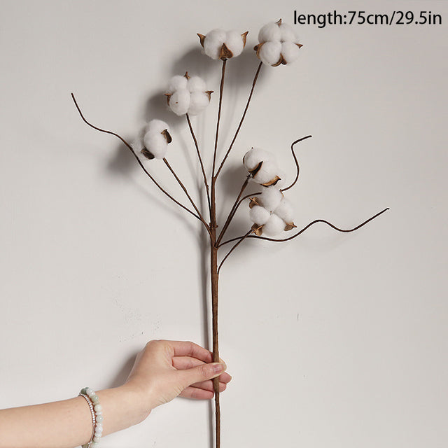 1Pc Naturally Dried Cotton Flowers Artificial Plants Floral Branch For Diy Wedding Party Decoration Home Cotton Garland Decor