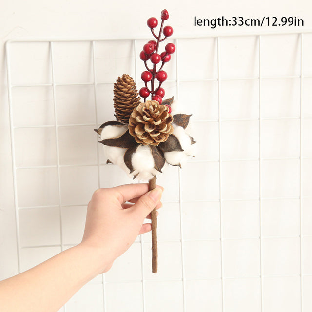 1Pc Naturally Dried Cotton Flowers Artificial Plants Floral Branch For Diy Wedding Party Decoration Home Cotton Garland Decor