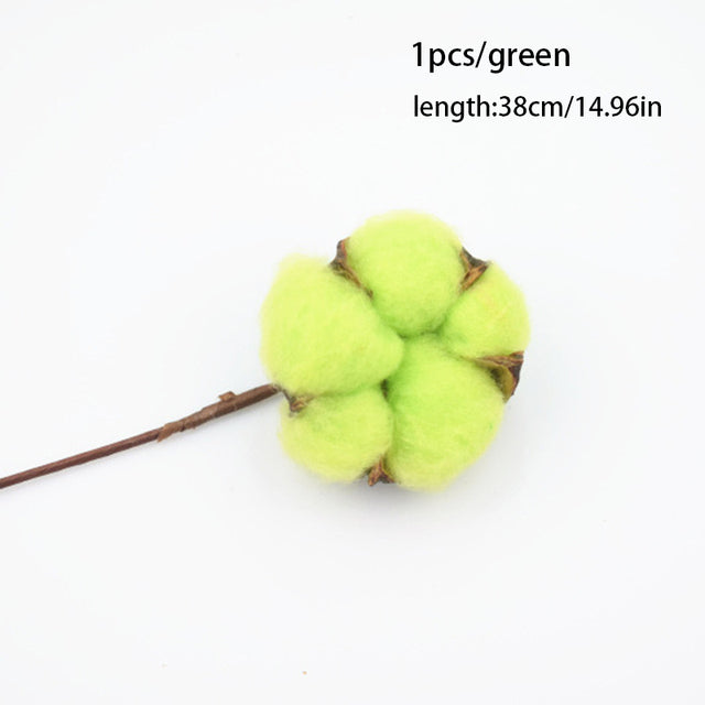 1Pc Naturally Dried Cotton Flowers Artificial Plants Floral Branch For Diy Wedding Party Decoration Home Cotton Garland Decor