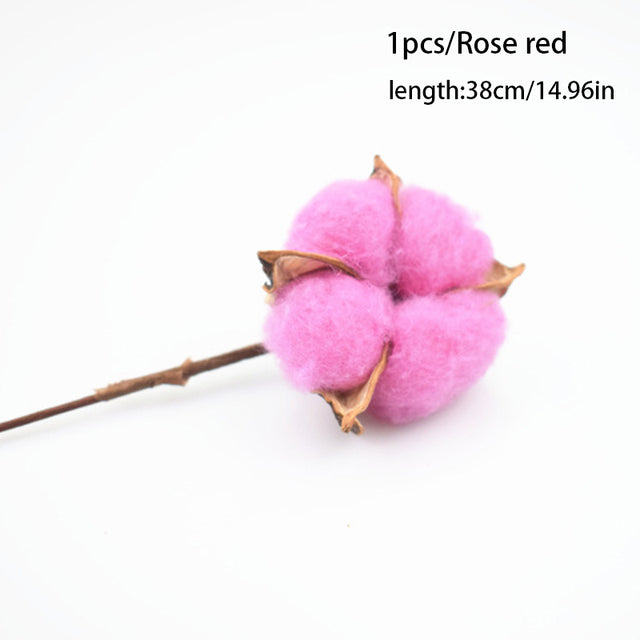 1Pc Naturally Dried Cotton Flowers Artificial Plants Floral Branch For Diy Wedding Party Decoration Home Cotton Garland Decor