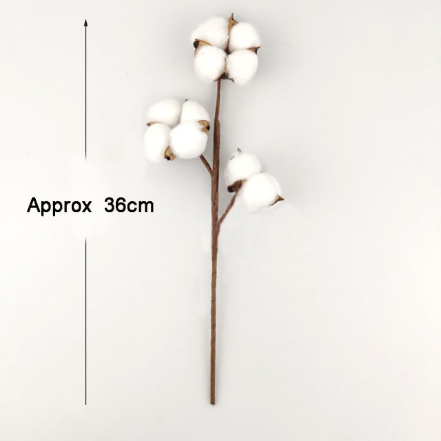 1Pc Naturally Dried Cotton Flowers Artificial Plants Floral Branch For Diy Wedding Party Decoration Home Cotton Garland Decor