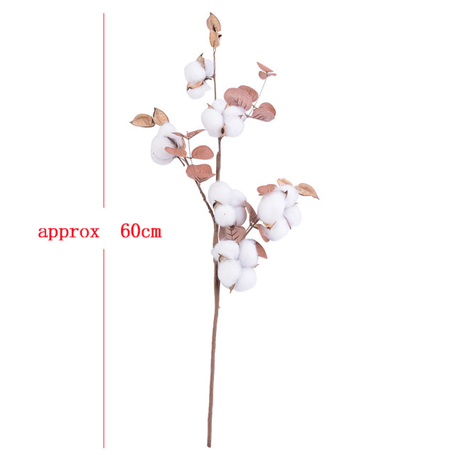 1Pc Naturally Dried Cotton Flowers Artificial Plants Floral Branch For Diy Wedding Party Decoration Home Cotton Garland Decor