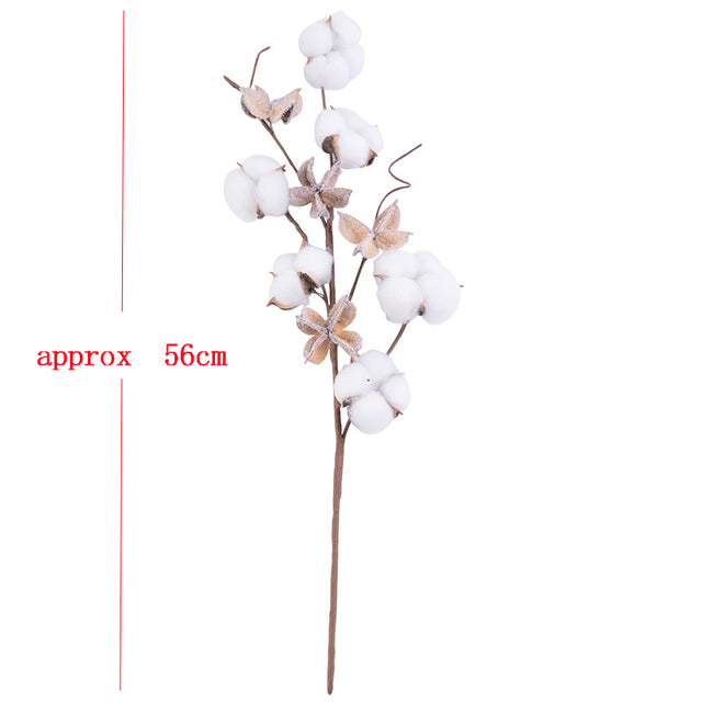 1Pc Naturally Dried Cotton Flowers Artificial Plants Floral Branch For Diy Wedding Party Decoration Home Cotton Garland Decor