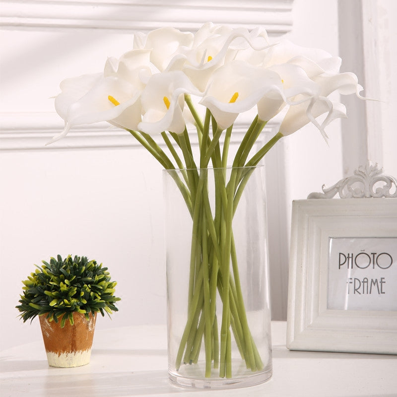 5/10Pcs White Pink Real Touch Artificial Calla lily Flower DIY Bridal Wedding Bouquet Party Decoration Home Decorative Flower