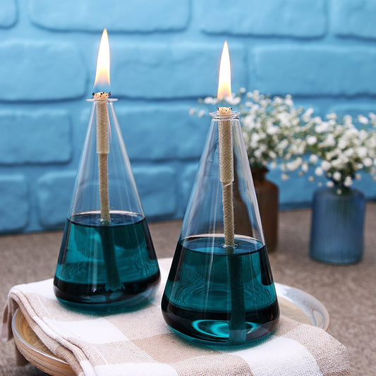 1Pcs Glass Oil Lamp Hotel Bar Decoration Props Dining Table Decor Glass Accessory Kerosene Lamp Birthday Party Ideas Candle