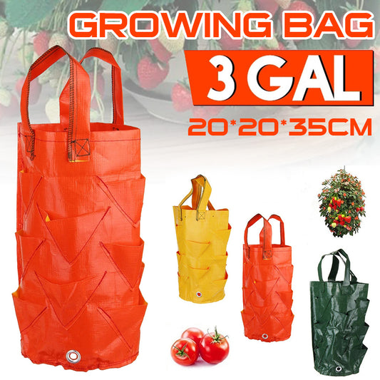 Grow Bag 3 Gallons Strawberry Tomato Planting Bags Reusable Gardens Balconies Flower Herb Planter For Indoor/Outdoor