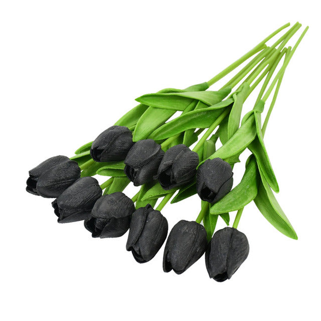 10PCS Tulip Artificial Flower Real Touch Artificial Bouquet Fake Flower for Wedding Decoration Flowers Home Garden Decor