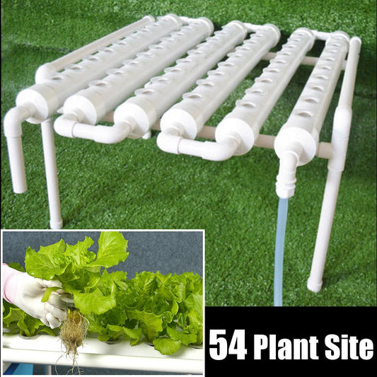 54 Holes Hydroponic Piping Site Grow Kit Deep Water Culture Planting Box Gardening System Nursery Pot Hydroponic Rack 220V