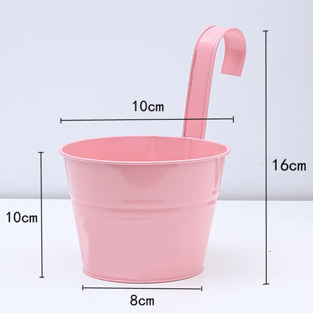 Wall Hanging Pots Metal Flower Pots Iron Garden Planter Pots Bucket Home Decor Горшок Для Цветов