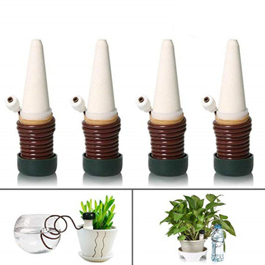 1-4Pcs Ceramic Self Watering Spikes Automatic Plant Drip Irrigation Water Stake For Garden Vegetable Garden Drip Watering System