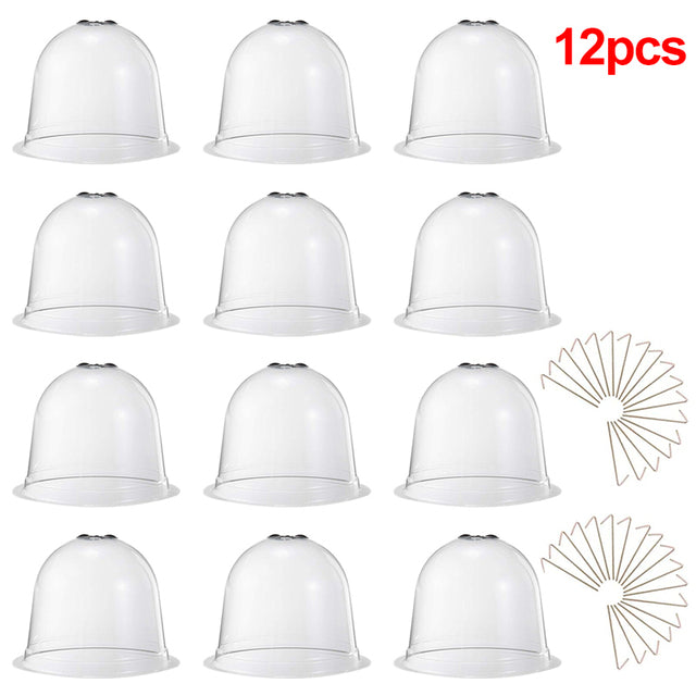 1/6/12PCS Plant Protect Bell Cover Reuseable Plastic Greenhouse Bell Cover Seeds Germination Frost Guard Freeze Protection Dome