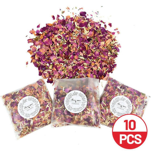 10Packs/lot Natural Wedding Confetti Dried Flower Rose Petals Pop Bridal Shower DIY Flowers Bouquet Birthday Party Sipplies