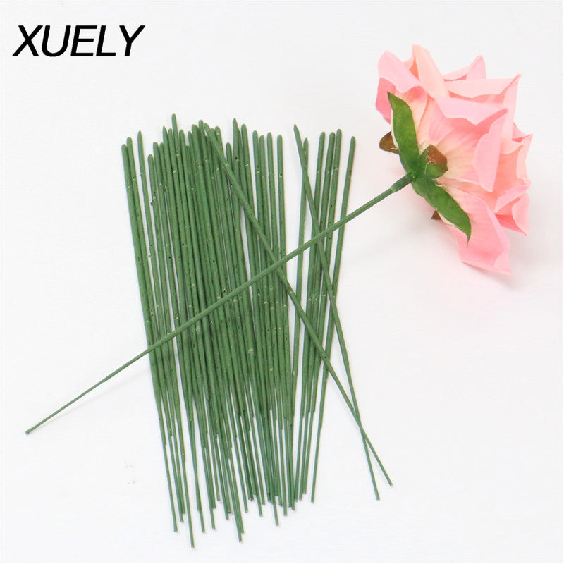 50pcs/lot 17/25cm Plastic flower stem arrangement artificial flower head accessory Branches Florist Crafts for wedding decor