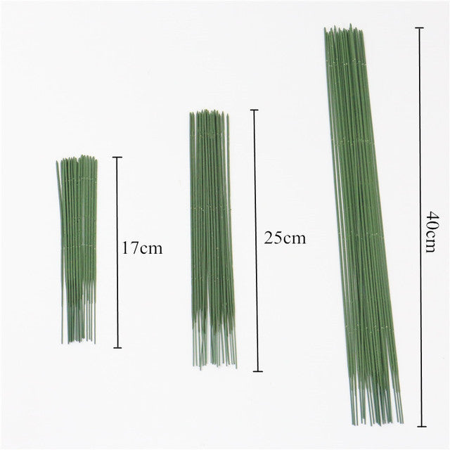 50pcs/lot 17/25cm Plastic flower stem arrangement artificial flower head accessory Branches Florist Crafts for wedding decor