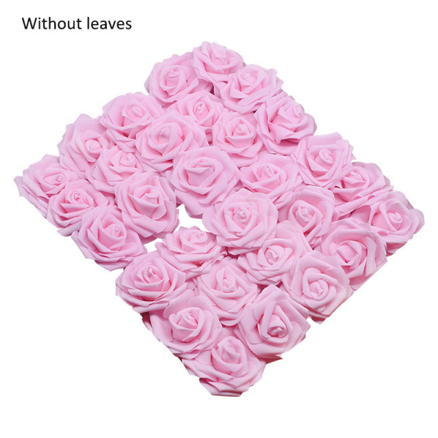 10/20/30 Heads 8CM Artificial PE Foam Rose Flowers Bride Bouquet Flower For Wedding Party Decorative Scrapbooking DIY Flower