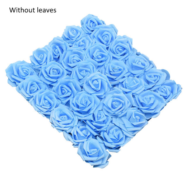 10/20/30 Heads 8CM Artificial PE Foam Rose Flowers Bride Bouquet Flower For Wedding Party Decorative Scrapbooking DIY Flower