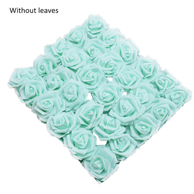 10/20/30 Heads 8CM Artificial PE Foam Rose Flowers Bride Bouquet Flower For Wedding Party Decorative Scrapbooking DIY Flower