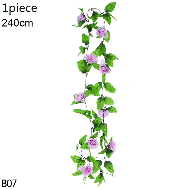 Wedding Arch Artificial Flower Decoration Fake Plant Wisteria Artificial Flower Vine Garland Wall Hanging Ivy Home Decor Leaves