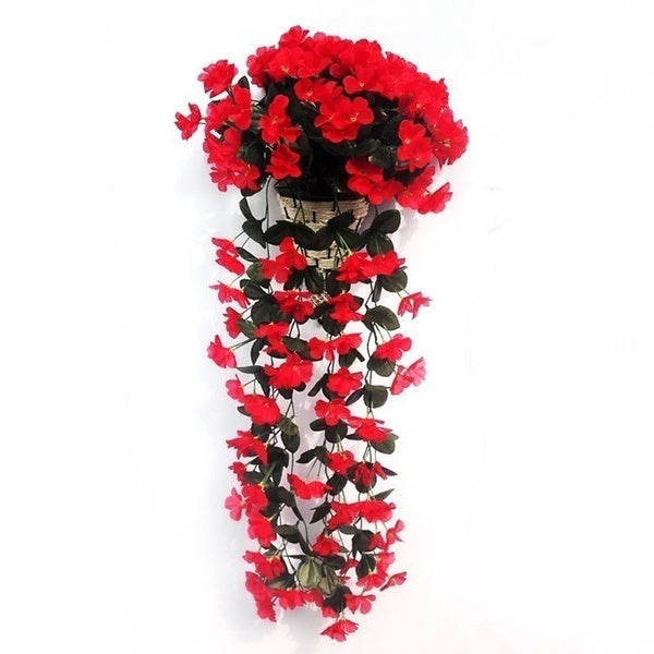 5 Petals Orchid Fake Flower Party Decoration Simulation Artificial Flower Wedding Christmas Garden Wall Hanging Basket Flower