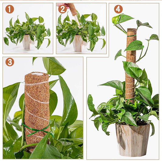 Garden Coir Totem Coconut Palm Sticks Moss Pole Pole Moss Stick Vine Support Plant  For Climbing Plants Support Extension