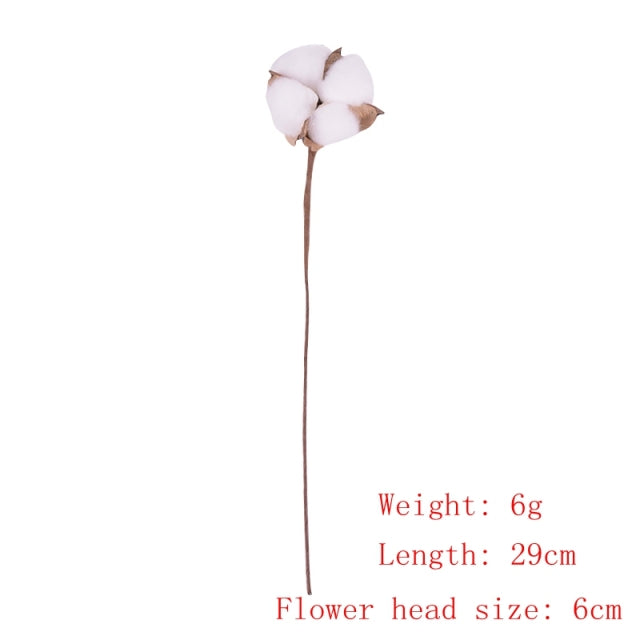 1Pc Naturally Dried Cotton Flowers Artificial Plants Floral Branch For Diy Wedding Party Decoration Home Cotton Garland Decor