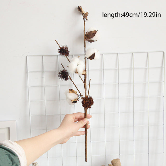 1Pc Naturally Dried Cotton Flowers Artificial Plants Floral Branch For Diy Wedding Party Decoration Home Cotton Garland Decor