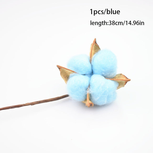 1Pc Naturally Dried Cotton Flowers Artificial Plants Floral Branch For Diy Wedding Party Decoration Home Cotton Garland Decor