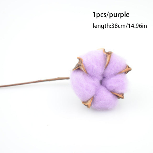 1Pc Naturally Dried Cotton Flowers Artificial Plants Floral Branch For Diy Wedding Party Decoration Home Cotton Garland Decor