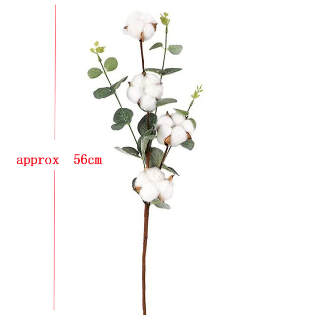 1Pc Naturally Dried Cotton Flowers Artificial Plants Floral Branch For Diy Wedding Party Decoration Home Cotton Garland Decor