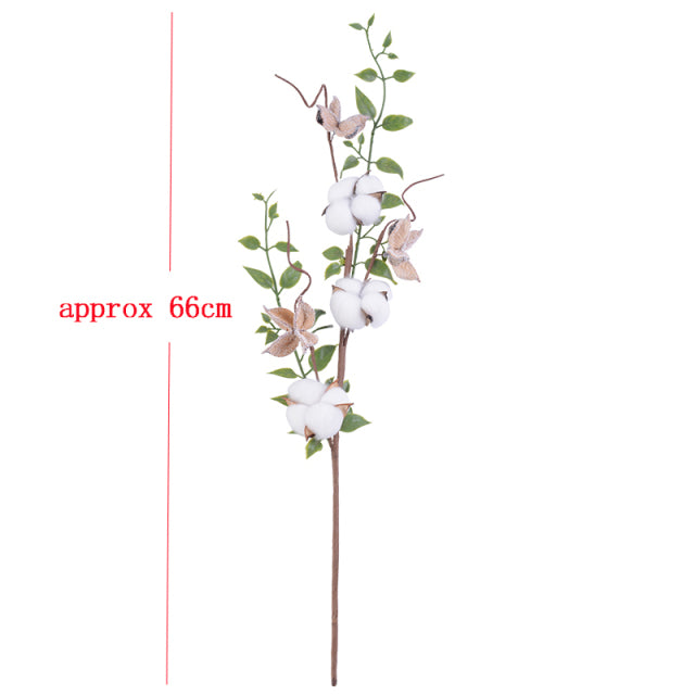 1Pc Naturally Dried Cotton Flowers Artificial Plants Floral Branch For Diy Wedding Party Decoration Home Cotton Garland Decor