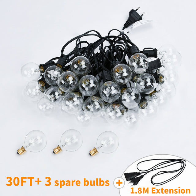 50Ft Patio String Light Outdoor Garland Lights Festoon G40 Globe Bulb Fairy String Light New Year Party Garden Garlands Decorate