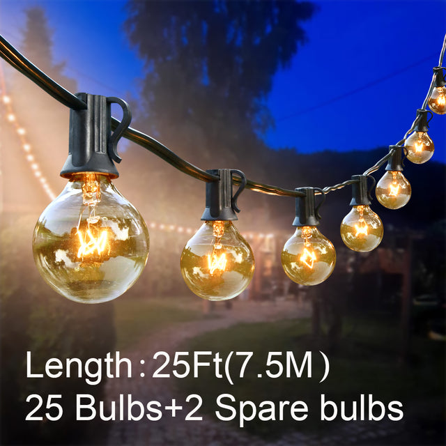 50Ft Patio String Light Outdoor Garland Lights Festoon G40 Globe Bulb Fairy String Light New Year Party Garden Garlands Decorate