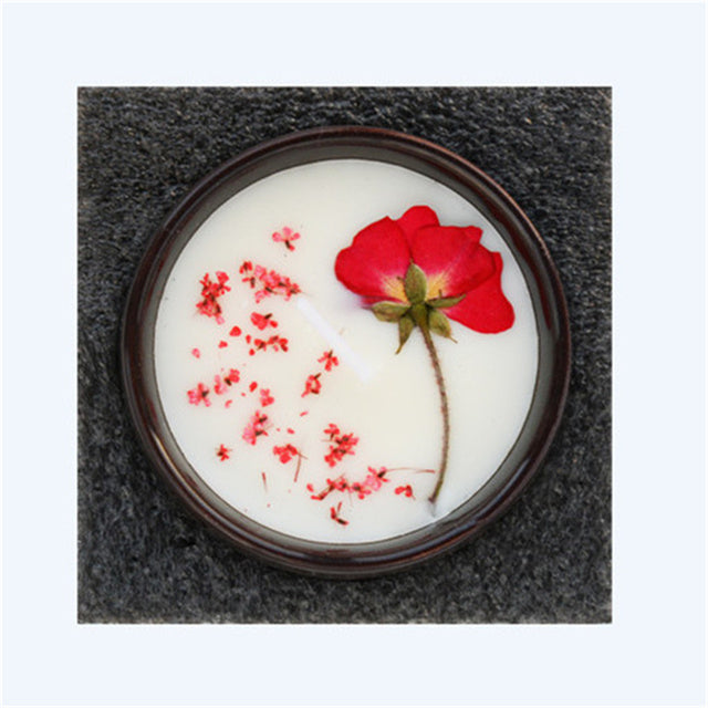 Scented Long Lasting Soy Candles Crystal Stone Dried Flower Fragrance Smokeless Fragrance Candle For Home Decoration Wedding