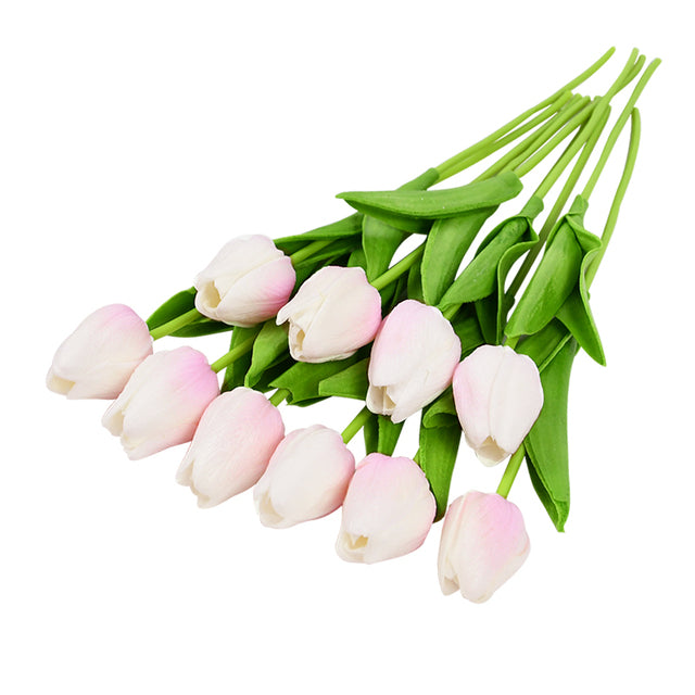 10PCS Tulip Artificial Flower Real Touch Artificial Bouquet Fake Flower for Wedding Decoration Flowers Home Garden Decor