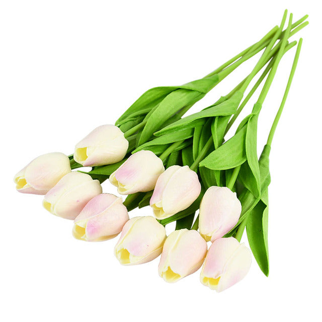 10PCS Tulip Artificial Flower Real Touch Artificial Bouquet Fake Flower for Wedding Decoration Flowers Home Garden Decor