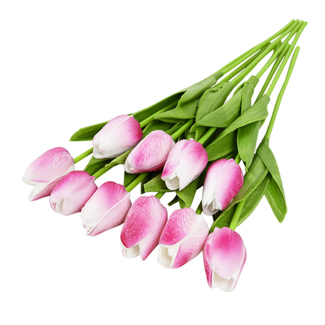 10PCS Tulip Artificial Flower Real Touch Artificial Bouquet Fake Flower for Wedding Decoration Flowers Home Garden Decor