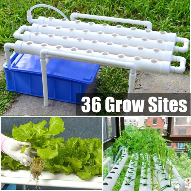 54 Holes Hydroponic Piping Site Grow Kit Deep Water Culture Planting Box Gardening System Nursery Pot Hydroponic Rack 220V