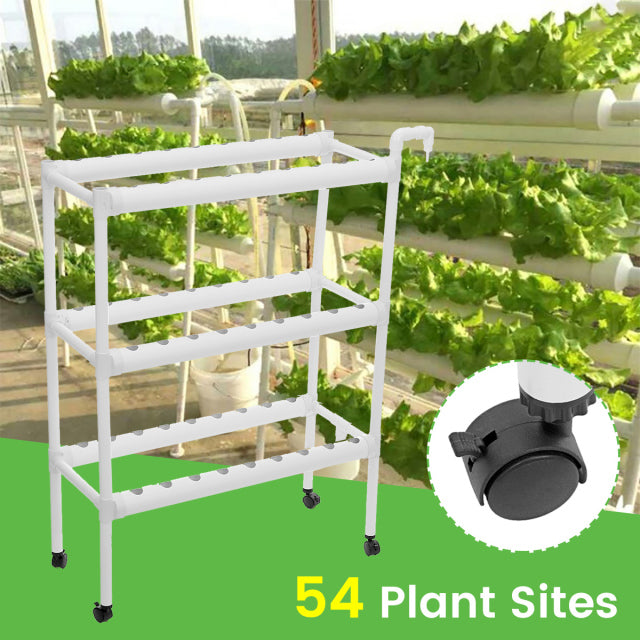 54 Holes Hydroponic Piping Site Grow Kit Deep Water Culture Planting Box Gardening System Nursery Pot Hydroponic Rack 220V