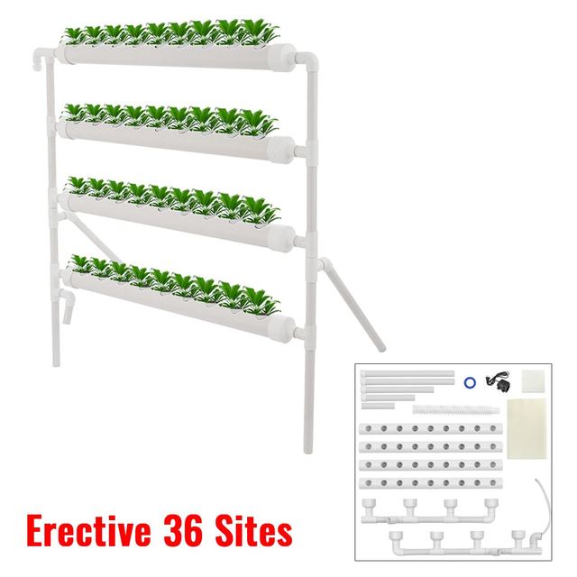 54 Holes Hydroponic Piping Site Grow Kit Deep Water Culture Planting Box Gardening System Nursery Pot Hydroponic Rack 220V