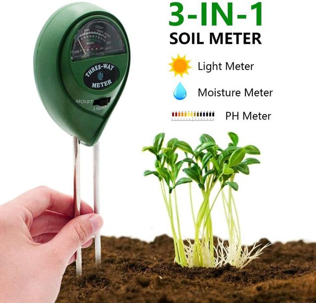 Soil pH Tester, 3/4 in 1 PH Light Moisture Acidity Tester Soil Tester Moisture Meter Plant Soil Tester Kit for Flowers Tools