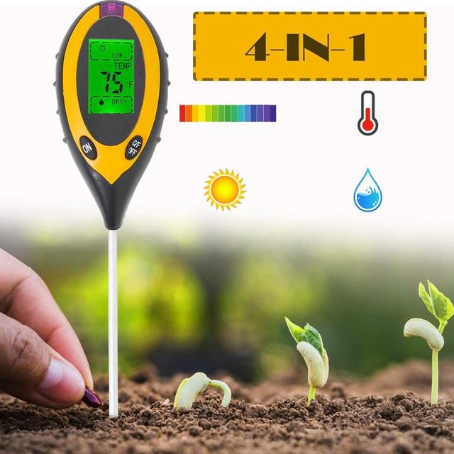 Soil pH Tester, 3/4 in 1 PH Light Moisture Acidity Tester Soil Tester Moisture Meter Plant Soil Tester Kit for Flowers Tools