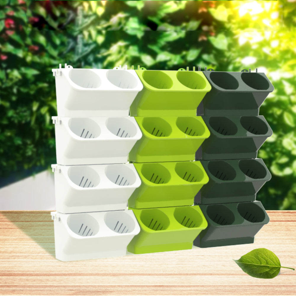 Stackable Wall Planter Garden Plastic Pots Self Watering Flower Pot Wall Hanging Vertical Succulents Plant Bonsai Pot Home