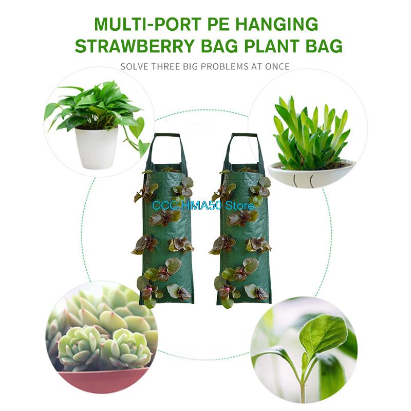 Wall Hanging Vertical Garden Strawberry Plant Grow Bags 4-10  Planter Pot Potato 1 Pc